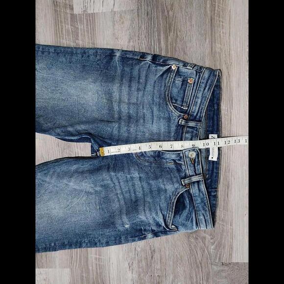 Zara Jeans Size 6 Skinny Raw Hem Distressed Stretch Mid Rise Dark - Picture 6 of 8